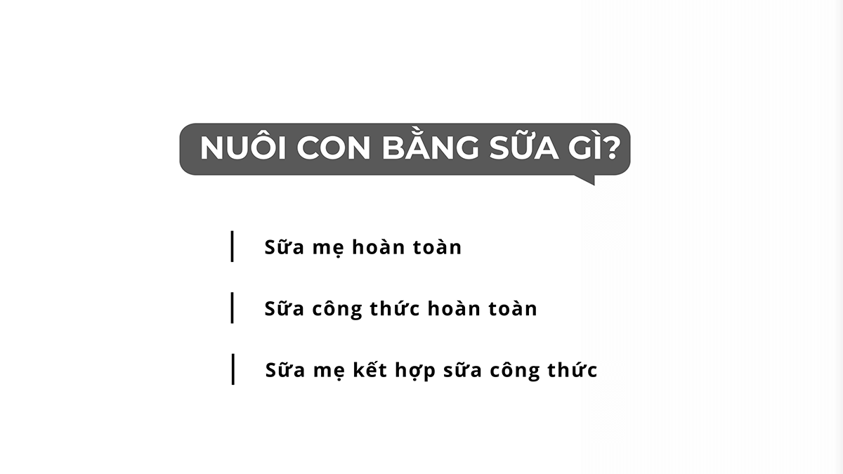 Nuôi con băng sữa gì